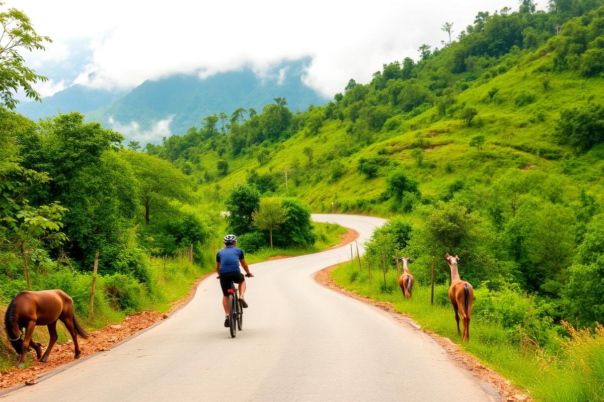 เส้นทางปั่นจักรยานบนถนนภูเขาในจังหวัดตาก